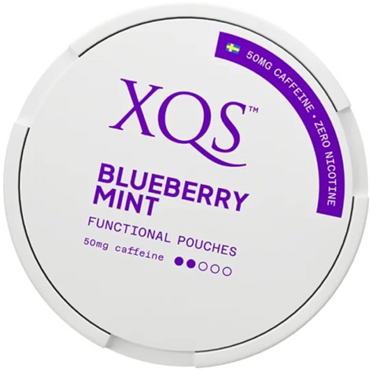 White_and_purple_Can_XQS_blueberry_mint_Caffeine_functional_Pouches_50mg_zero_nicotine